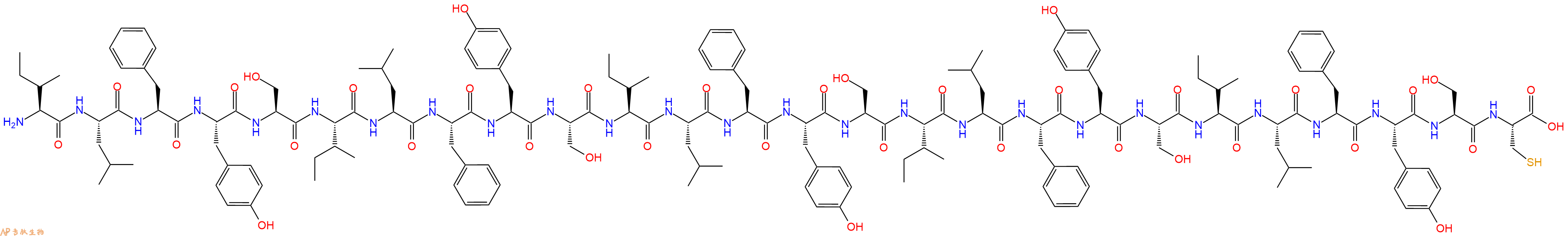专肽生物产品H2N-Ile-Leu-Phe-Tyr-Ser-Ile-Leu-Phe-Tyr-Ser-Ile-Leu-Phe-Tyr-Ser-Ile-Leu-Phe-Tyr-Ser-Ile-Leu-Phe-Tyr-Ser-Cys-OH