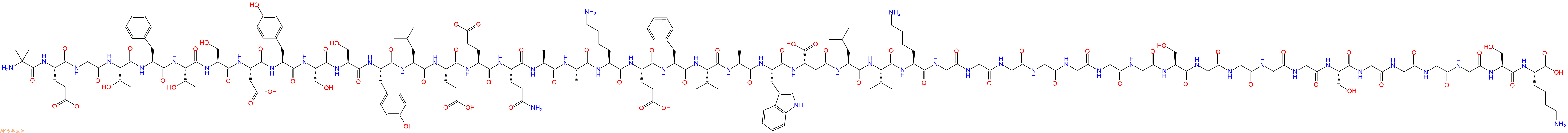 专肽生物产品H2N-Aib-Glu-Gly-Thr-Phe-Thr-Ser-Asp-Tyr-Ser-Ser-Tyr-Leu-Glu-Glu-Gln-Ala-Ala-Lys-Glu-Phe-Ile-Ala-Trp-&beta;Asp-Leu-Val-Lys-Gly-Gly-Gly-Gly-Gly-Gly-Gly-Ser-Gly-Gly-Gly-Gly-Ser-Gly-Gly-Gly-Gly-Ser-Lys-OH