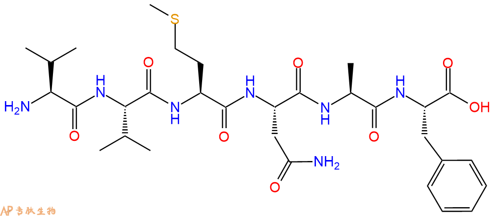 专肽生物产品H2N-Val-Val-Met-Asn-Ala-Phe-OH