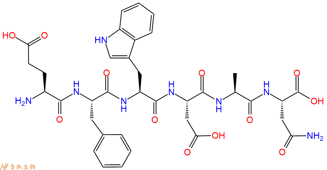 专肽生物产品H2N-Glu-Phe-Trp-Asp-Ala-Asn-OH