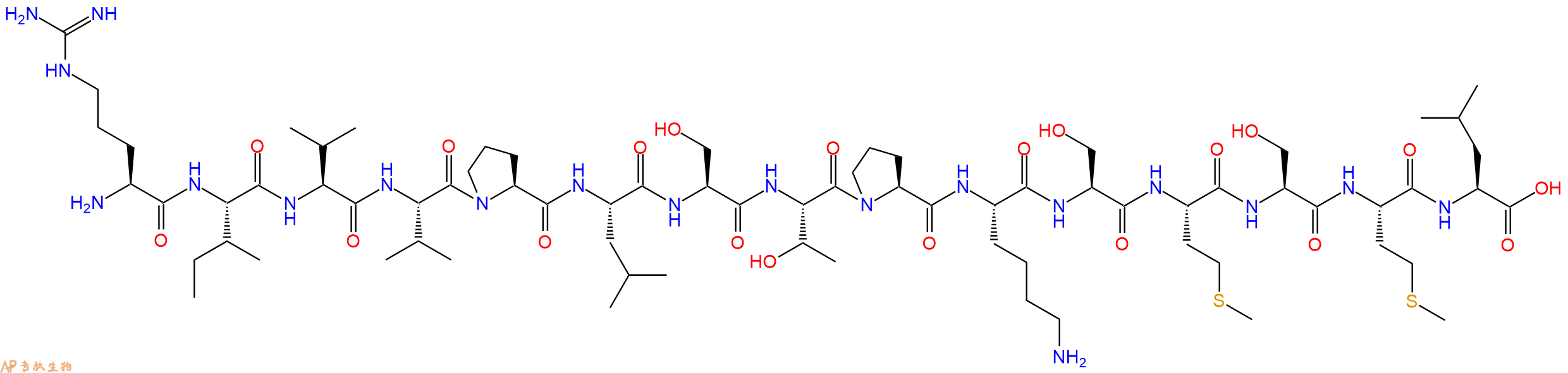 专肽生物产品H2N-Arg-Ile-Val-Val-Pro-Leu-Ser-Thr-Pro-Lys-Ser-Met-Ser-Met-Leu-OH