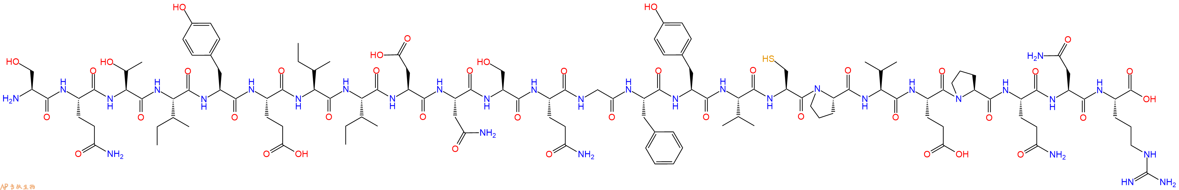 专肽生物产品H2N-Ser-Gln-Thr-Ile-Tyr-Glu-Ile-Ile-Asp-Asn-Ser-Gln-Gly-Phe-Tyr-Val-Cys-Pro-Val-Glu-Pro-Gln-Asn-Arg-OH