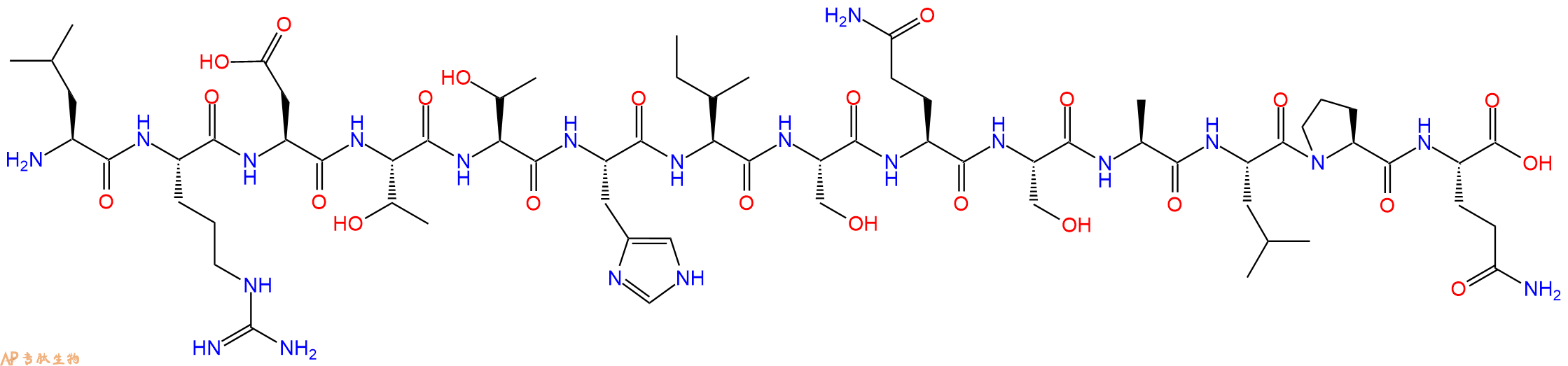 专肽生物产品H2N-Leu-Arg-Asp-Thr-Thr-His-Ile-Ser-Gln-Ser-Ala-Leu-Pro-Gln-OH