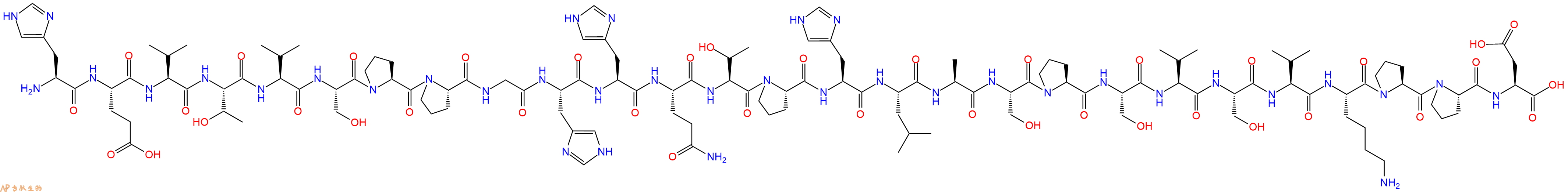 专肽生物产品H2N-His-Glu-Val-Thr-Val-Ser-Pro-Pro-Gly-His-His-Gln-Thr-Pro-His-Leu-Ala-Ser-Pro-Ser-Val-Ser-Val-Lys-Pro-Pro-Asp-OH