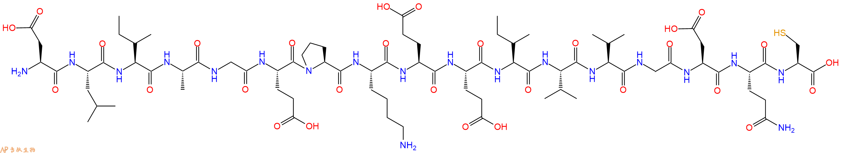 专肽生物产品H2N-Asp-Leu-Ile-Ala-Gly-Glu-Pro-Lys-Glu-Glu-Ile-Val-Val-Gly-Asp-Gln-Cys-OH