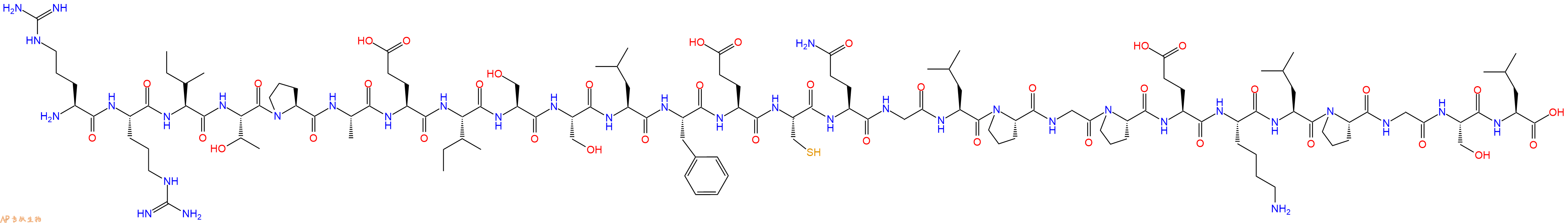 专肽生物产品H2N-Arg-Arg-Ile-Thr-Pro-Ala-Glu-Ile-Ser-Ser-Leu-Phe-Glu-Cys-Gln-Gly-Leu-Pro-Gly-Pro-Glu-Lys-Leu-Pro-Gly-Ser-Leu-OH