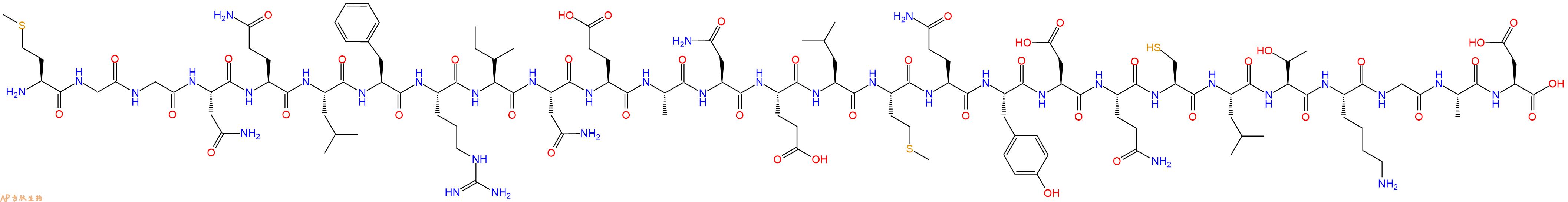 专肽生物产品H2N-Met-Gly-Gly-Asn-Gln-Leu-Phe-Arg-Ile-Asn-Glu-Ala-Asn-Glu-Leu-Met-Gln-Tyr-Asp-Gln-Cys-Leu-Thr-Lys-Gly-Ala-Asp-OH