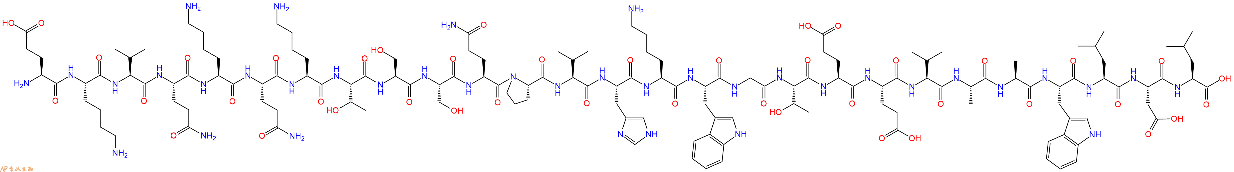 专肽生物产品H2N-Glu-Lys-Val-Gln-Lys-Gln-Lys-Thr-Ser-Ser-Gln-Pro-Val-His-Lys-Trp-Gly-Thr-Glu-Glu-Val-Ala-Ala-Trp-Leu-Asp-Leu-OH