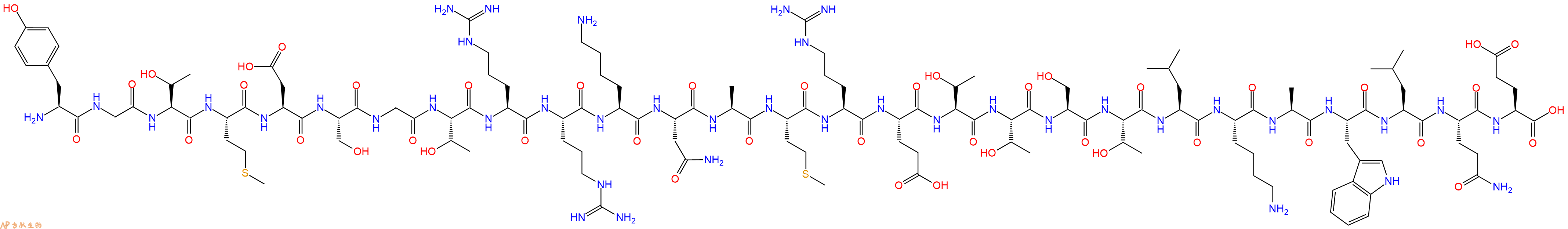 专肽生物产品H2N-Tyr-Gly-Thr-Met-Asp-Ser-Gly-Thr-Arg-Arg-Lys-Asn-Ala-Met-Arg-Glu-Thr-Thr-Ser-Thr-Leu-Lys-Ala-Trp-Leu-Gln-Glu-OH