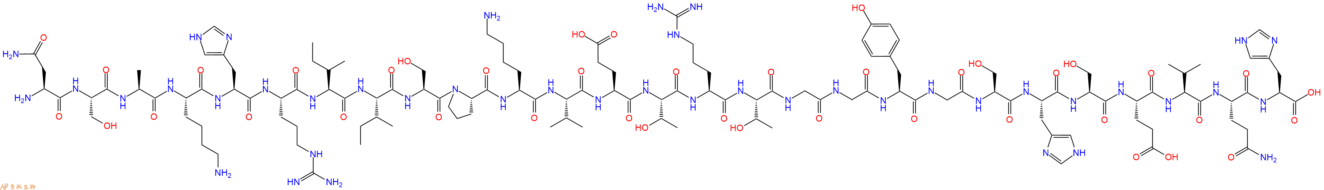 专肽生物产品H2N-Asn-Ser-Ala-Lys-His-Arg-Ile-Ile-Ser-Pro-Lys-Val-Glu-Thr-Arg-Thr-Gly-Gly-Tyr-Gly-Ser-His-Ser-Glu-Val-Gln-His-OH