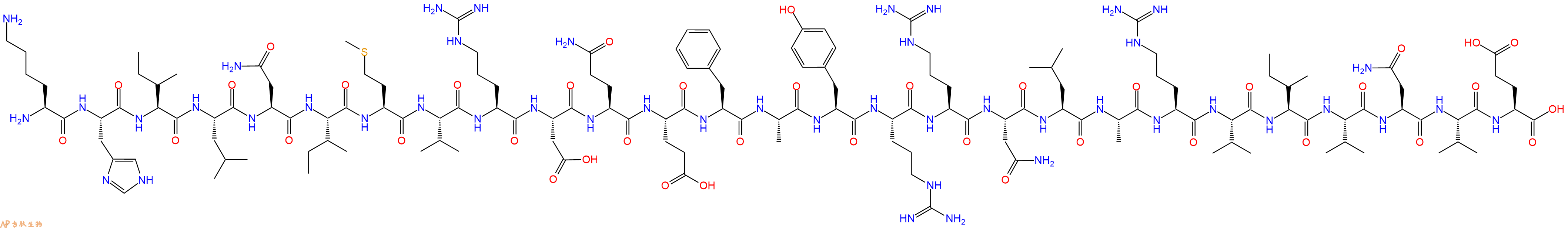 专肽生物产品H2N-Lys-His-Ile-Leu-Asn-Ile-Met-Val-Arg-Asp-Gln-Glu-Phe-Ala-Tyr-Arg-Arg-Asn-Leu-Ala-Arg-Val-Ile-Val-Asn-Val-Glu-OH
