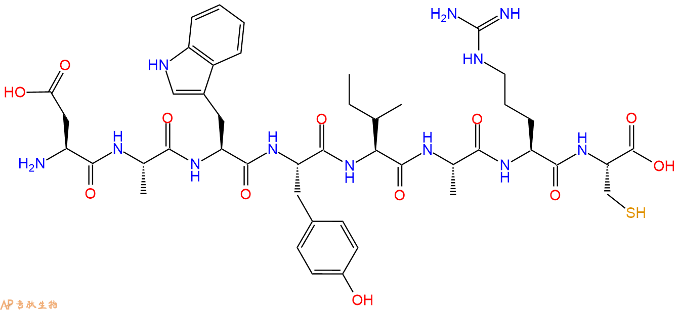 专肽生物产品H2N-Asp-Ala-Trp-Tyr-Ile-Ala-Arg-Cys-OH