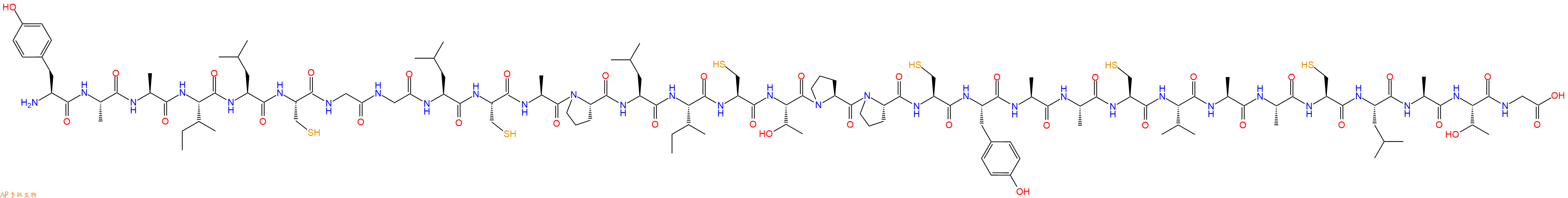 专肽生物产品H2N-Tyr-Ala-Ala-Ile-Leu-Cys-Gly-Gly-Leu-Cys-Ala-Pro-Leu-Ile-Cys-Thr-Pro-Pro-Cys-Tyr-Ala-Ala-Cys-Val-Ala-Ala-Cys-Leu-Ala-Thr-Gly-OH