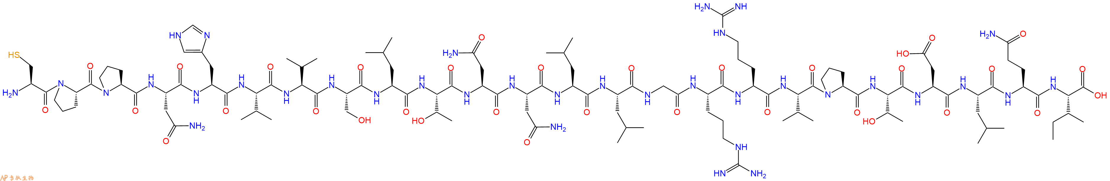 专肽生物产品H2N-Cys-Pro-Pro-Asn-His-Val-Val-Ser-Leu-Thr-Asn-Asn-Leu-Leu-Gly-Arg-Arg-Val-Pro-Thr-Asp-Leu-Gln-Ile-OH