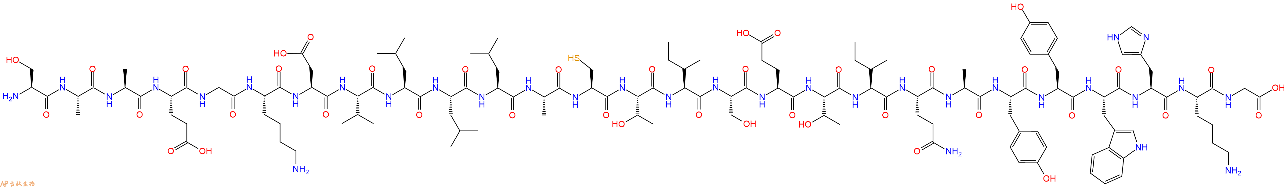 专肽生物产品H2N-Ser-Ala-Ala-Glu-Gly-Lys-Asp-Val-Leu-Leu-Leu-Ala-Cys-Thr-Ile-Ser-Glu-Thr-Ile-Gln-Ala-Tyr-Tyr-Trp-His-Lys-Gly-OH