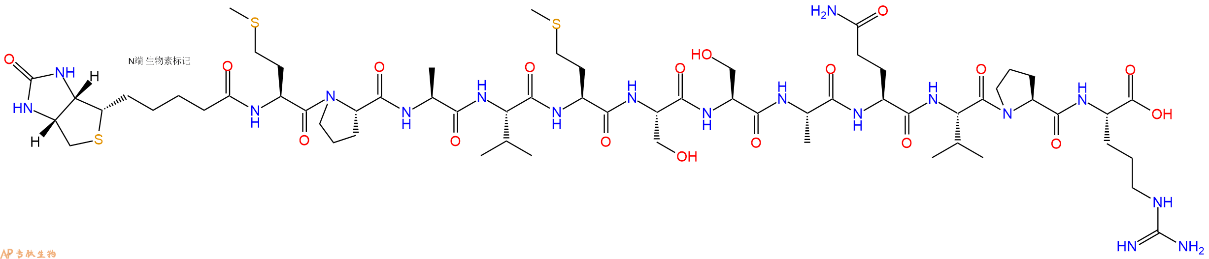 专肽生物产品Biotinyl-Met-Pro-Ala-Val-Met-Ser-Ser-Ala-Gln-Val-Pro-Arg-OH