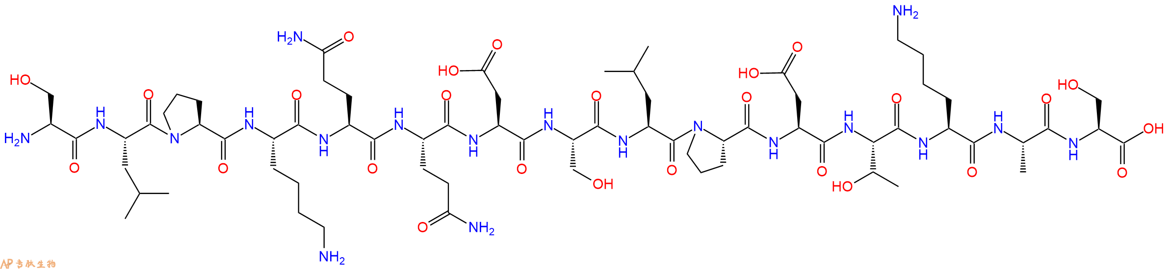 专肽生物产品H2N-Ser-Leu-Pro-Lys-Gln-Gln-Asp-Ser-Leu-Pro-Asp-Thr-Lys-Ala-Ser-OH