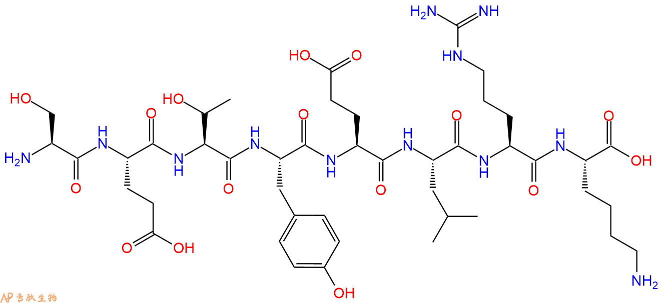 专肽生物产品H2N-Ser-Glu-Thr-Tyr-Glu-Leu-Arg-Lys-OH