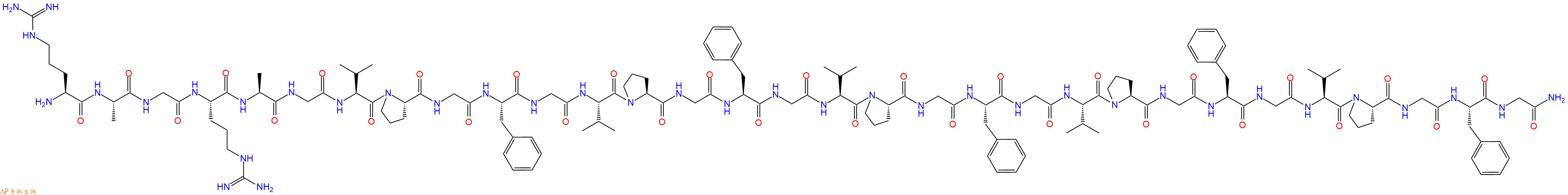 专肽生物产品H2N-Arg-Ala-Gly-Arg-Ala-Gly-Val-Pro-Gly-Phe-Gly-Val-Pro-Gly-Phe-Gly-Val-Pro-Gly-Phe-Gly-Val-Pro-Gly-Phe-Gly-Val-Pro-Gly-Phe-Gly-CONH2