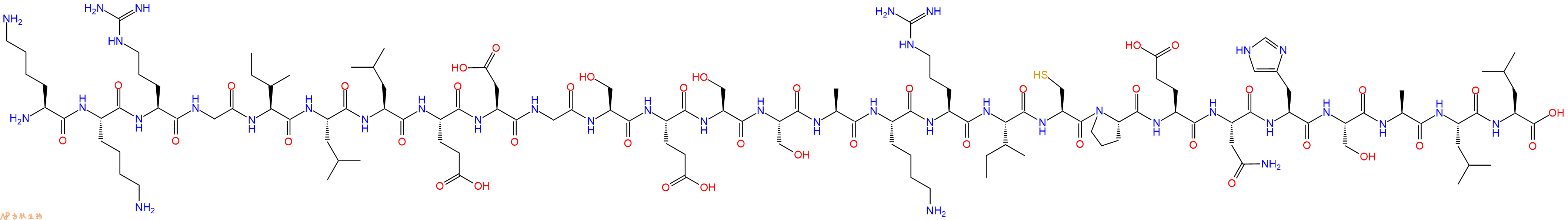 专肽生物产品H2N-Lys-Lys-Arg-Gly-Ile-Leu-Leu-Glu-Asp-Gly-Ser-Glu-Ser-Ser-Ala-Lys-Arg-Ile-Cys-Pro-Glu-Asn-His-Ser-Ala-Leu-Leu-OH