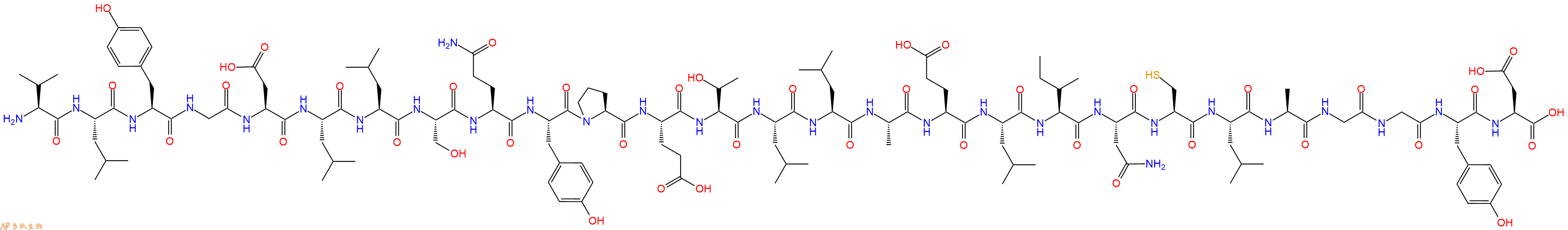 专肽生物产品H2N-Val-Leu-Tyr-Gly-Asp-Leu-Leu-Ser-Gln-Tyr-Pro-Glu-Thr-Leu-Leu-Ala-Glu-Leu-Ile-Asn-Cys-Leu-Ala-Gly-Gly-Tyr-Asp-OH