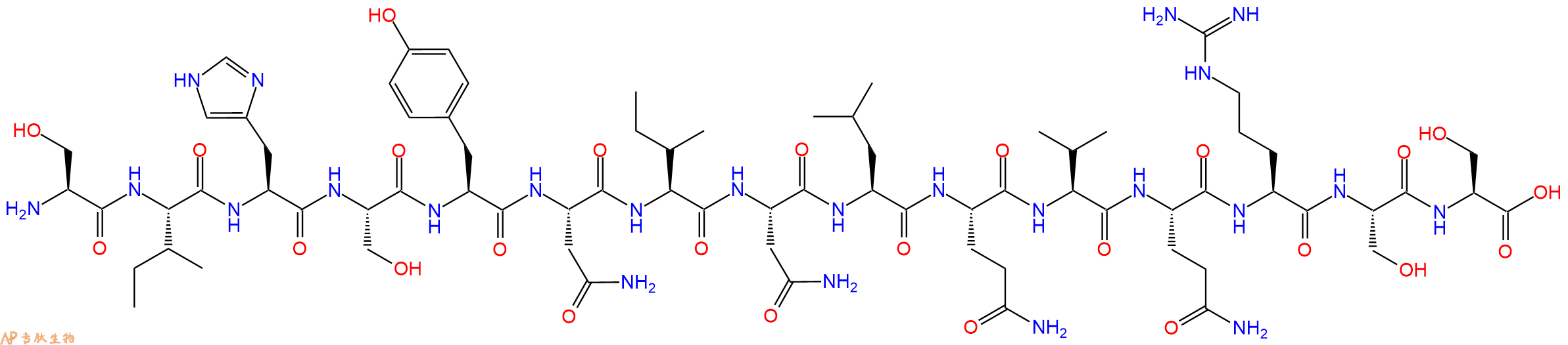 专肽生物产品H2N-Ser-Ile-His-Ser-Tyr-Asn-Ile-Asn-Leu-Gln-Val-Gln-Arg-Ser-Ser-OH