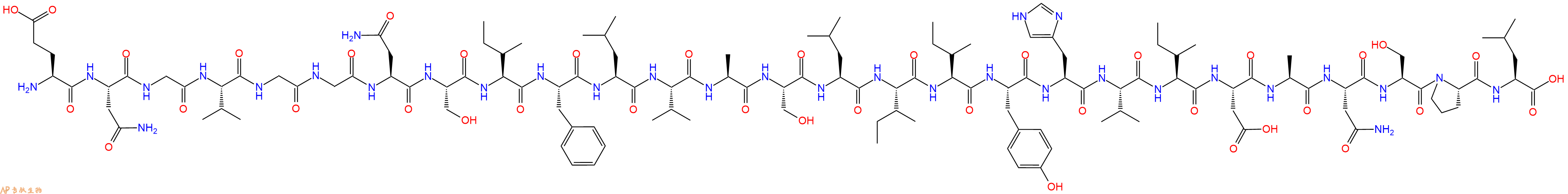 专肽生物产品H2N-Glu-Asn-Gly-Val-Gly-Gly-Asn-Ser-Ile-Phe-Leu-Val-Ala-Ser-Leu-Ile-Ile-Tyr-His-Val-Ile-Asp-Ala-Asn-Ser-Pro-Leu-OH