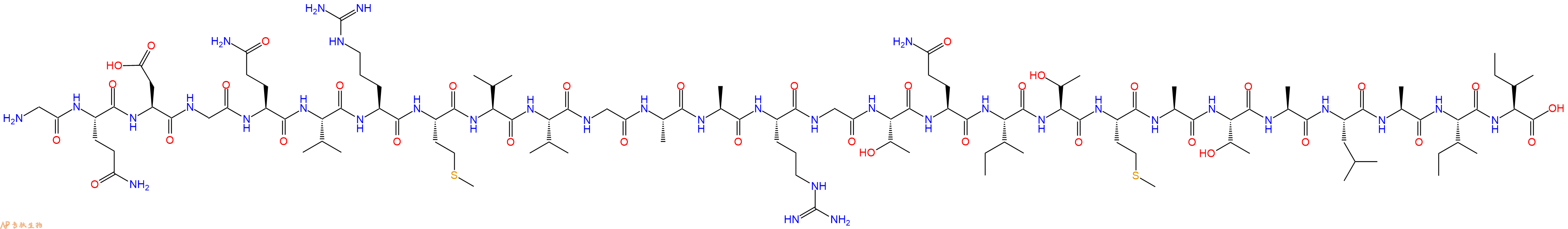专肽生物产品H2N-Gly-Gln-Asp-Gly-Gln-Val-Arg-Met-Val-Val-Gly-Ala-Ala-Arg-Gly-Thr-Gln-Ile-Thr-Met-Ala-Thr-Ala-Leu-Ala-Ile-Ile-OH