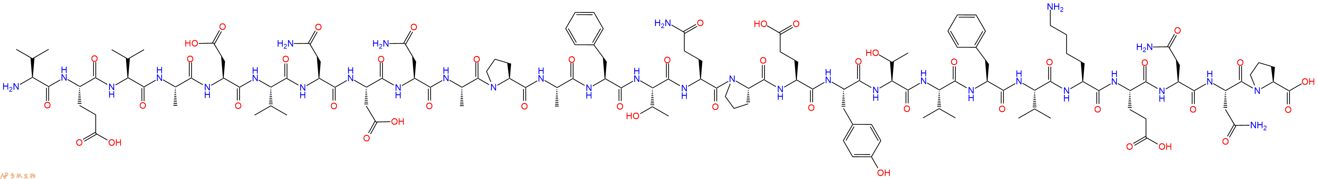 专肽生物产品H2N-Val-Glu-Val-Ala-Asp-Val-Asn-Asp-Asn-Ala-Pro-Ala-Phe-Thr-Gln-Pro-Glu-Tyr-Thr-Val-Phe-Val-Lys-Glu-Asn-Asn-Pro-OH