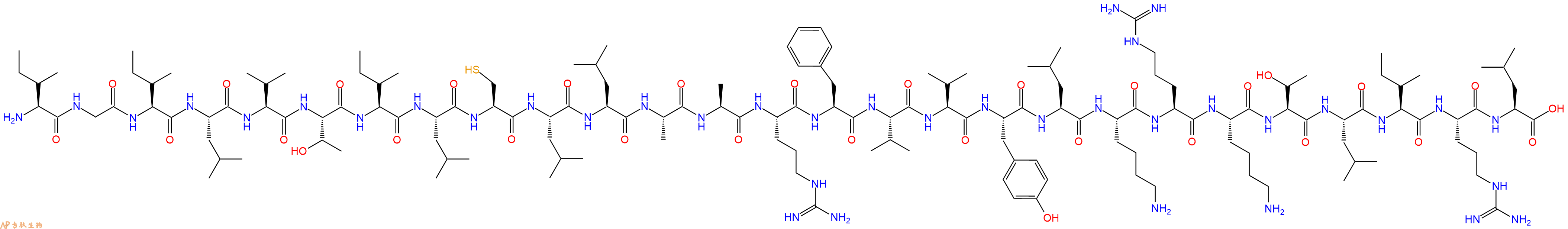 专肽生物产品H2N-Ile-Gly-Ile-Leu-Val-Thr-Ile-Leu-Cys-Leu-Leu-Ala-Ala-Arg-Phe-Val-Val-Tyr-Leu-Lys-Arg-Lys-Thr-Leu-Ile-Arg-Leu-OH