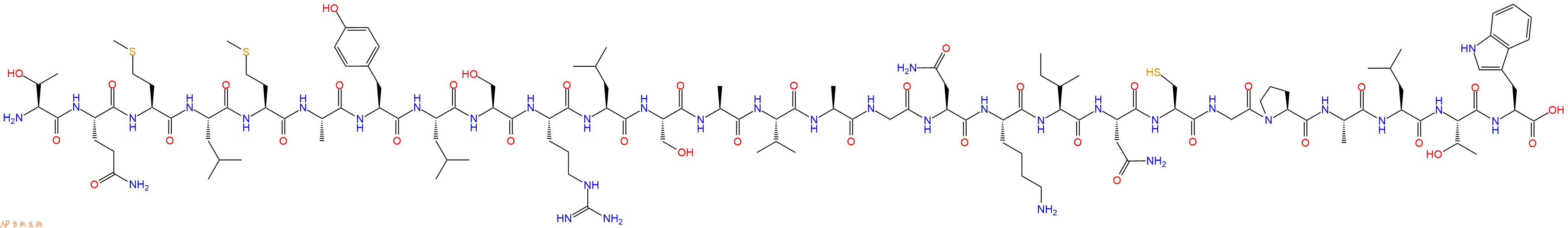 专肽生物产品H2N-Thr-Gln-Met-Leu-Met-Ala-Tyr-Leu-Ser-Arg-Leu-Ser-Ala-Val-Ala-Gly-Asn-Lys-Ile-Asn-Cys-Gly-Pro-Ala-Leu-Thr-Trp-OH