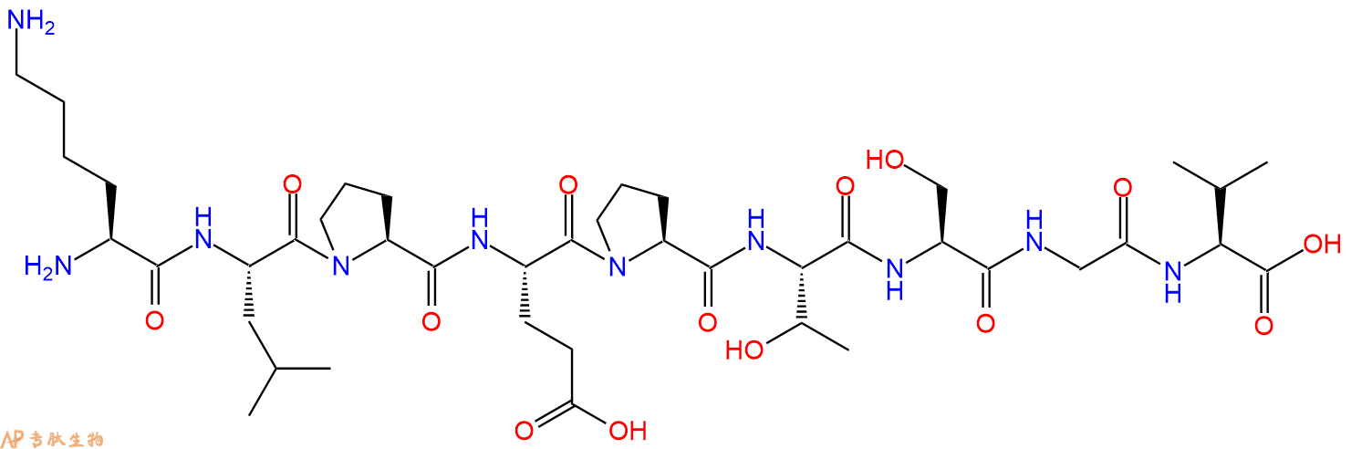 专肽生物产品H2N-Lys-Leu-Pro-Glu-Pro-Thr-Ser-Gly-Val-OH