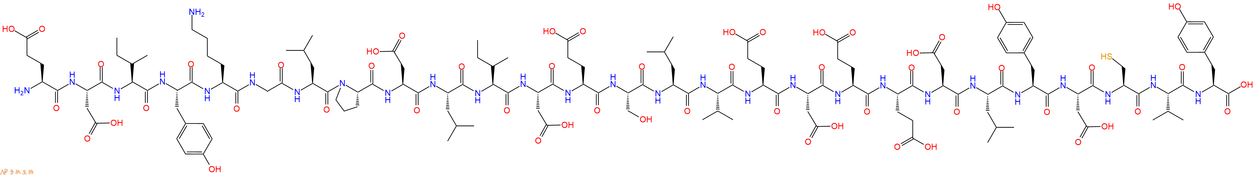 专肽生物产品H2N-Glu-Asp-Ile-Tyr-Lys-Gly-Leu-Pro-Asp-Leu-Ile-Asp-Glu-Ser-Leu-Val-Glu-Asp-Glu-Glu-Asp-Leu-Tyr-Asp-Cys-Val-Tyr-OH