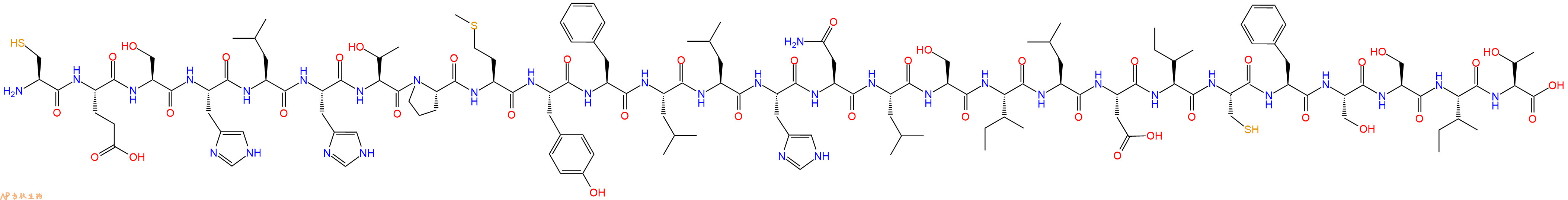 专肽生物产品H2N-Cys-Glu-Ser-His-Leu-His-Thr-Pro-Met-Tyr-Phe-Leu-Leu-His-Asn-Leu-Ser-Ile-Leu-Asp-Ile-Cys-Phe-Ser-Ser-Ile-Thr-OH