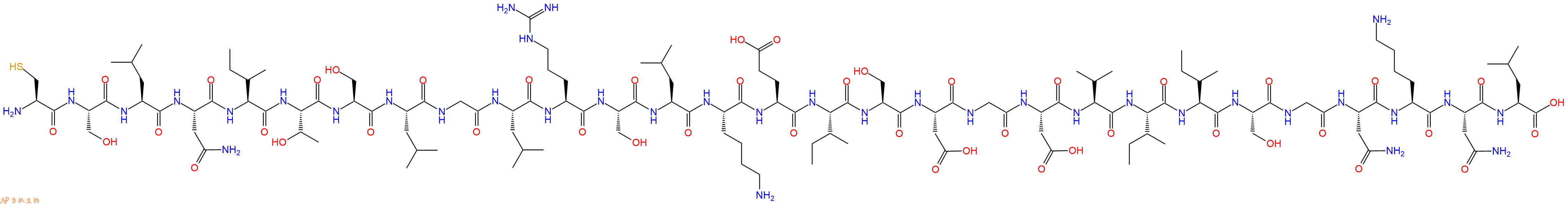 专肽生物产品H2N-Cys-Ser-Leu-Asn-Ile-Thr-Ser-Leu-Gly-Leu-Arg-Ser-Leu-Lys-Glu-Ile-Ser-Asp-Gly-Asp-Val-Ile-Ile-Ser-Gly-Asn-Lys-Asn-Leu-OH