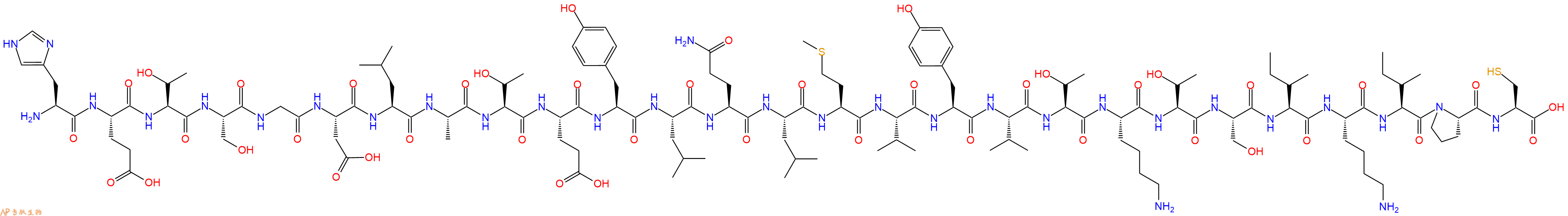 专肽生物产品H2N-His-Glu-Thr-Ser-Gly-Asp-Leu-Ala-Thr-Glu-Tyr-Leu-Gln-Leu-Met-Val-Tyr-Val-Thr-Lys-Thr-Ser-Ile-Lys-Ile-Pro-Cys-OH
