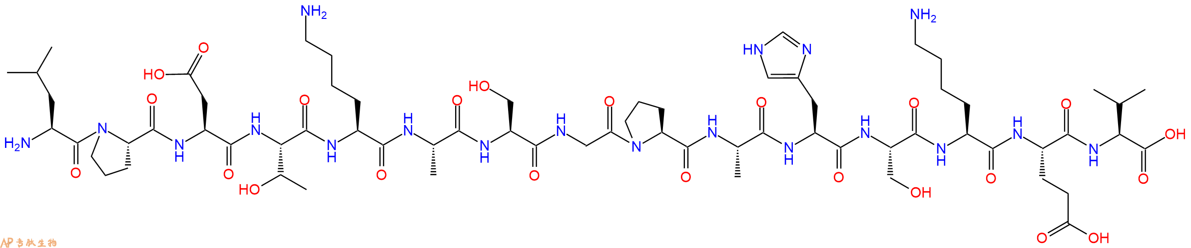 专肽生物产品H2N-Leu-Pro-Asp-Thr-Lys-Ala-Ser-Gly-Pro-Ala-His-Ser-Lys-Glu-Val-OH