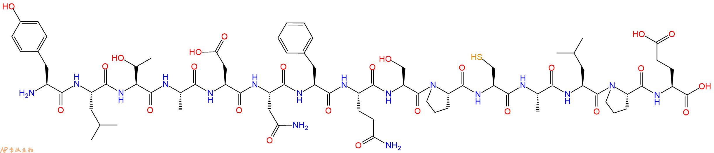 专肽生物产品H2N-Tyr-Leu-Thr-Ala-Asp-Asn-Phe-Gln-Ser-Pro-Cys-Ala-Leu-Pro-Glu-OH