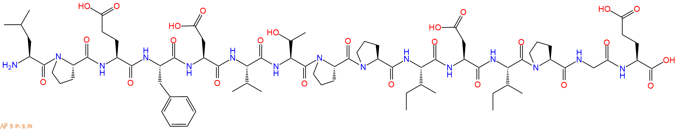 专肽生物产品H2N-Leu-Pro-Glu-Phe-Asp-Val-Thr-Pro-Pro-Ile-Asp-Ile-Pro-Gly-Glu-OH