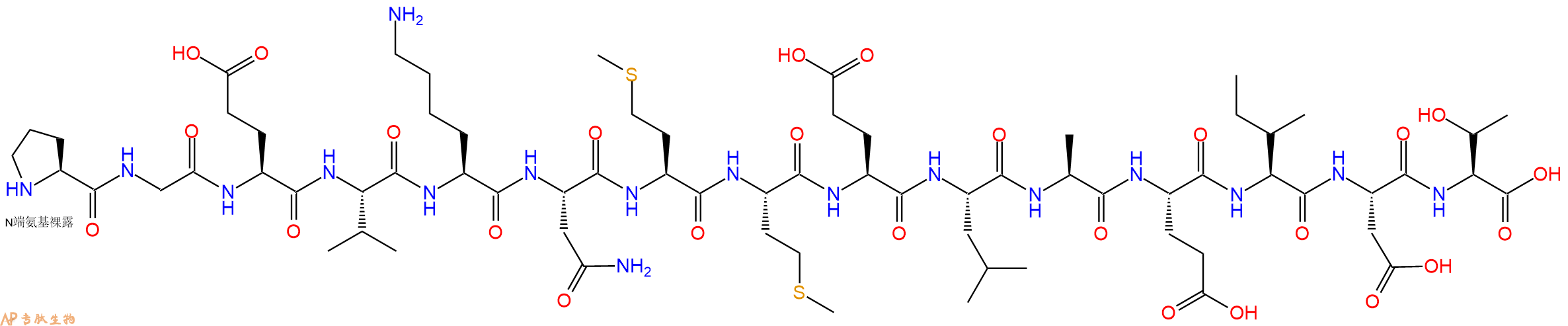 专肽生物产品H2N-Pro-Gly-Glu-Val-Lys-Asn-Met-Met-Glu-Leu-Ala-Glu-Ile-Asp-Thr-OH