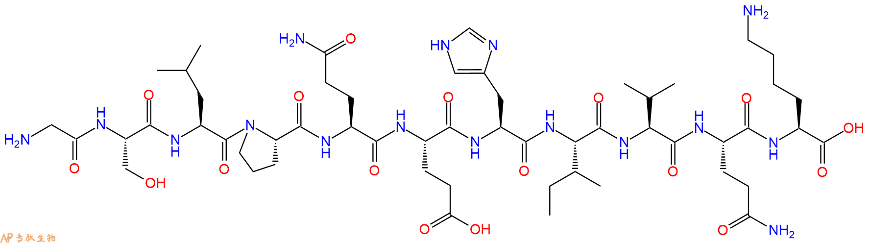 专肽生物产品H2N-Gly-Ser-Leu-Pro-Gln-Glu-His-Ile-Val-Gln-Lys-OH