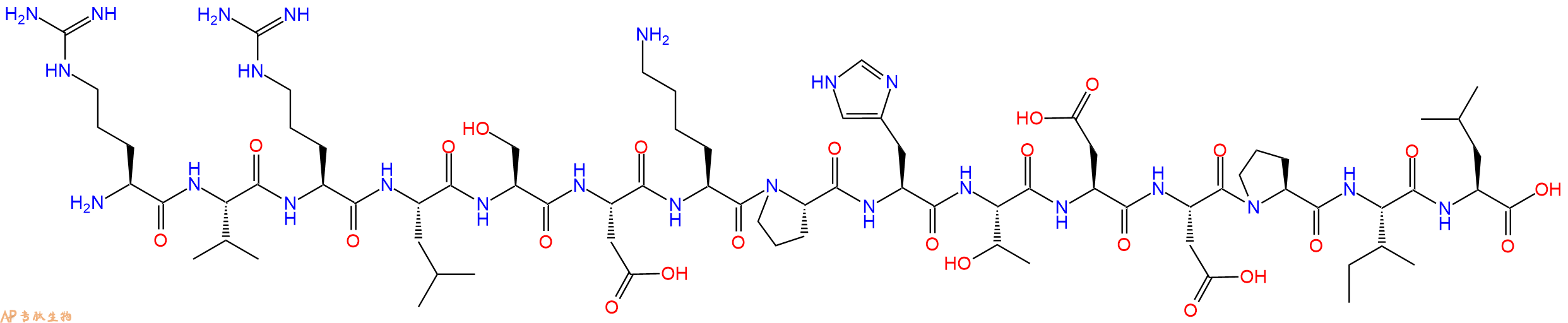 专肽生物产品H2N-Arg-Val-Arg-Leu-Ser-Asp-Lys-Pro-His-Thr-Asp-Asp-Pro-Ile-Leu-OH