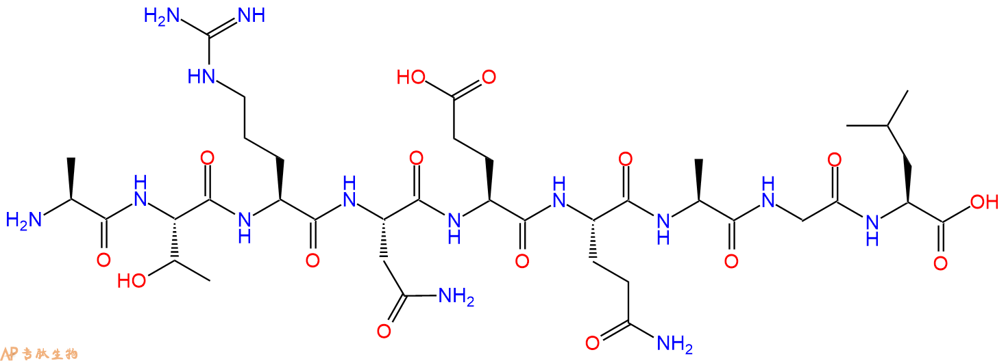 专肽生物产品H2N-Ala-Thr-Arg-Asn-Glu-Gln-Ala-Gly-Leu-OH