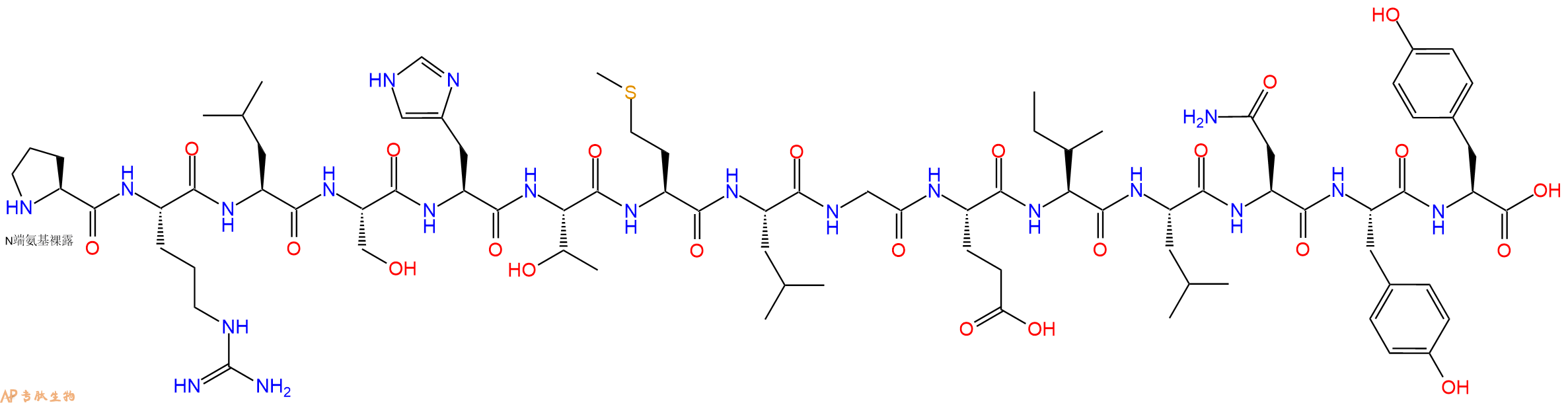 专肽生物产品H2N-Pro-Arg-Leu-Ser-His-Thr-Met-Leu-Gly-Glu-Ile-Leu-Asn-Tyr-Tyr-OH