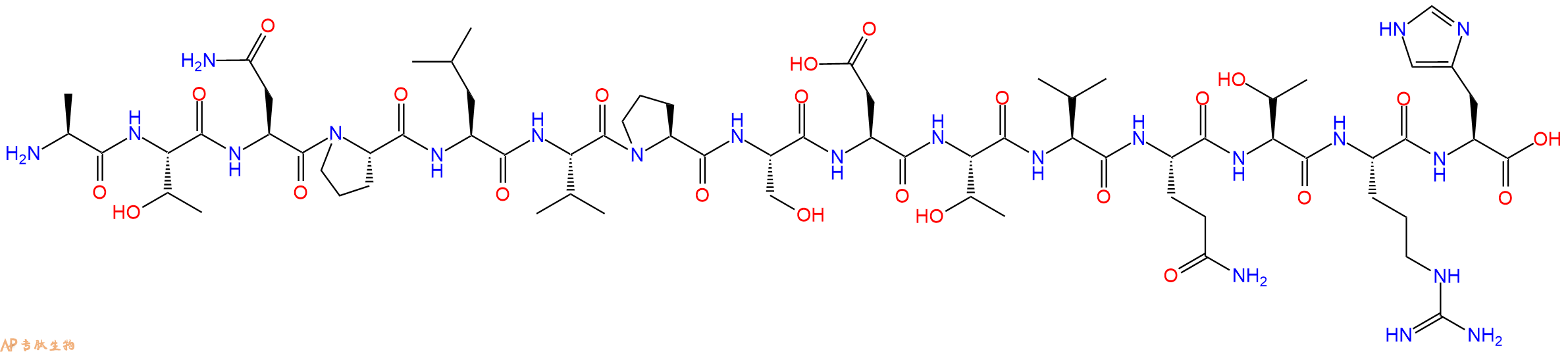 专肽生物产品H2N-Ala-Thr-Asn-Pro-Leu-Val-Pro-Ser-Asp-Thr-Val-Gln-Thr-Arg-His-OH