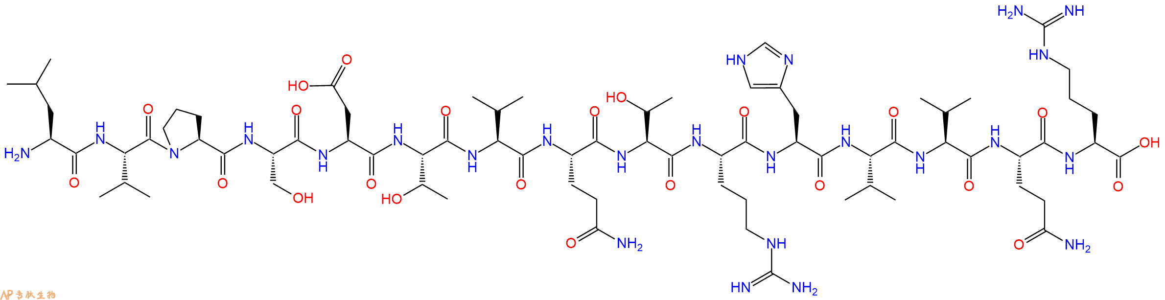 专肽生物产品H2N-Leu-Val-Pro-Ser-Asp-Thr-Val-Gln-Thr-Arg-His-Val-Val-Gln-Arg-OH