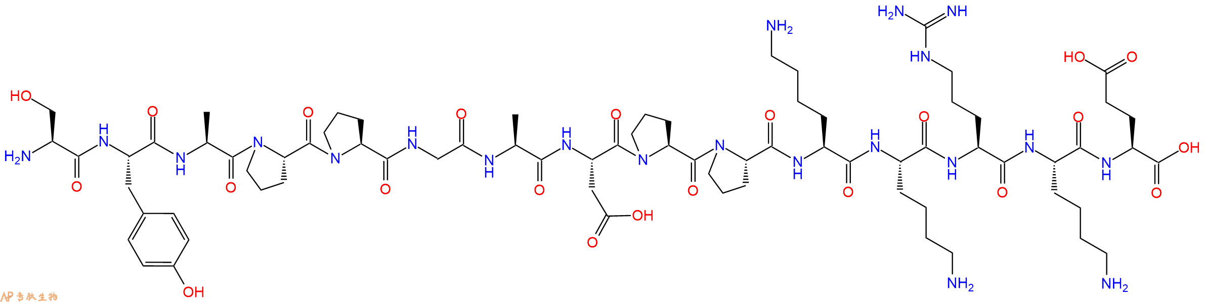 专肽生物产品H2N-Ser-Tyr-Ala-Pro-Pro-Gly-Ala-Asp-Pro-Pro-Lys-Lys-Arg-Lys-Glu-OH