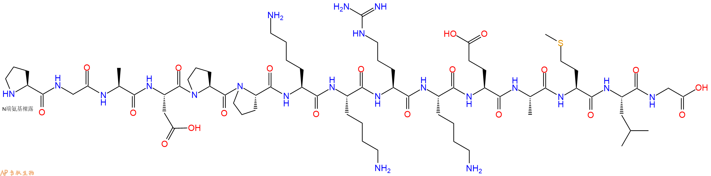 专肽生物产品H2N-Pro-Gly-Ala-Asp-Pro-Pro-Lys-Lys-Arg-Lys-Glu-Ala-Met-Leu-Gly-OH