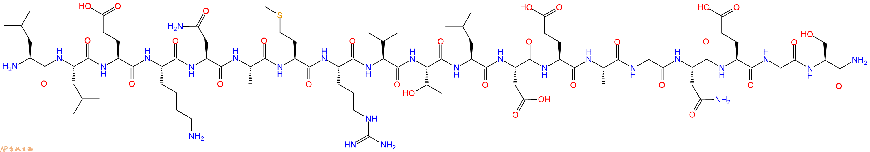 专肽生物产品H2N-Leu-Leu-Glu-Lys-Asn-Ala-Met-Arg-Val-Thr-Leu-Asp-Glu-Ala-Gly-Asn-Glu-Gly-Ser-CONH2