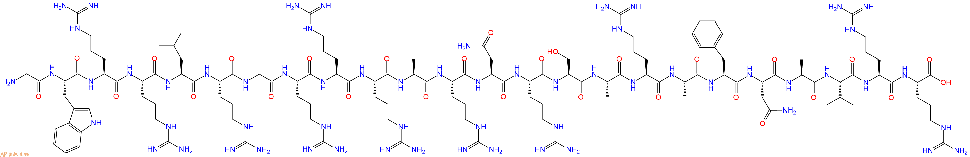 专肽生物产品H2N-Gly-Trp-Arg-Arg-Leu-Arg-Gly-Arg-Arg-Arg-Ala-Arg-Asn-Arg-Ser-Ala-Arg-Ala-Phe-Asn-Ala-Val-Arg-Arg-OH